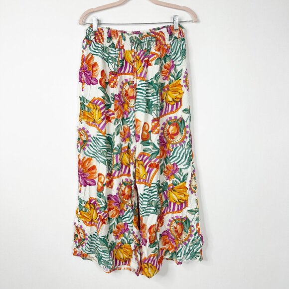 2/$30 Label of Love Hawaiian Floral Print Palazzo Pull on Trouser M #A0488 TRB3 - Picture 3 of 9